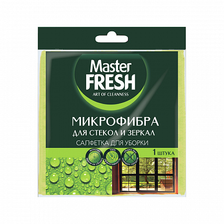 салфетка из микрофибры Master FRESH для стекол и зеркал 1шт\30 (Арвитекс) **