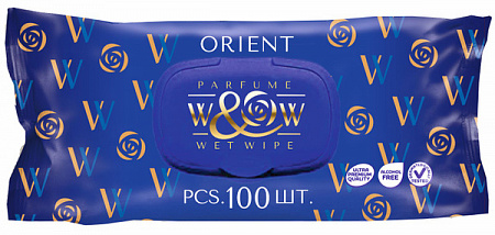 влажные салфетки W&W 100шт, парфюмированные, с клапаном\10 (Пласт Трейд)