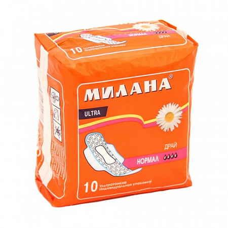прокладки МИЛАНА ultra нормал драй 10шт\40 (304, оранж)