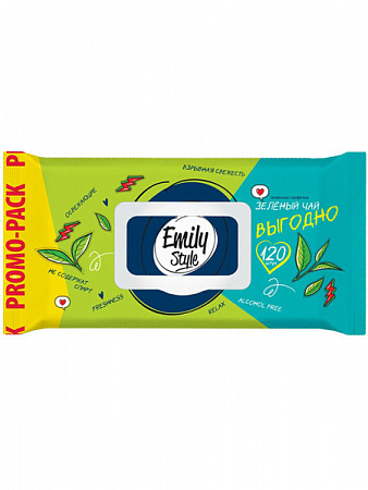 влажные салфетки Emily Style Выгодно 120шт, с клапаном\14 (Арвитекс) **